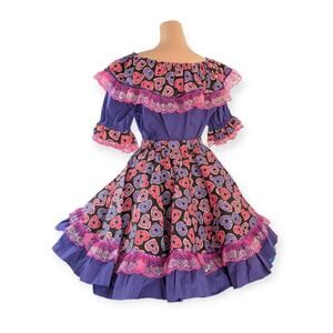 Donuts Square Dancing Dress ~ Pink Purple iridescent Lace whimsical